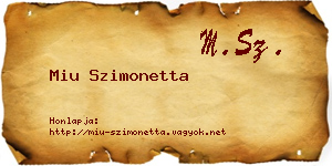 Miu Szimonetta névjegykártya